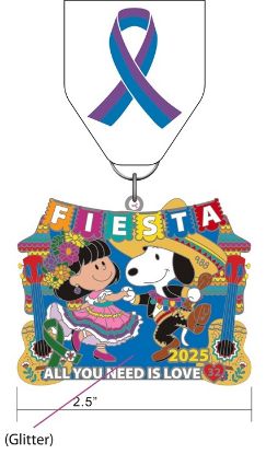 Picture of Snoopy All You Need is Love - 2025 Fiesta Medal by Gloria & Robert Raney  - Proceeds Benefit Suicide Awareness & Prevention