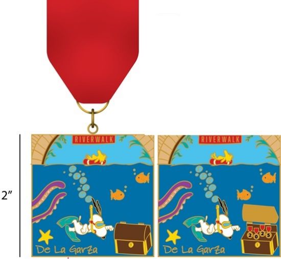 Picture of Snoopy Riverwalk Medal by Angelique De La Garza  - Hinged Lid